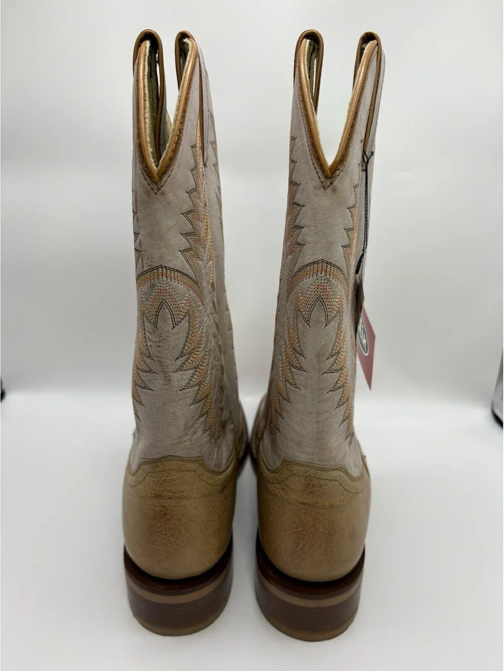 Justin JE800 Genuine Ostrich Mens Sz 11.5 D Leather Boots Square Toe Tan NWT